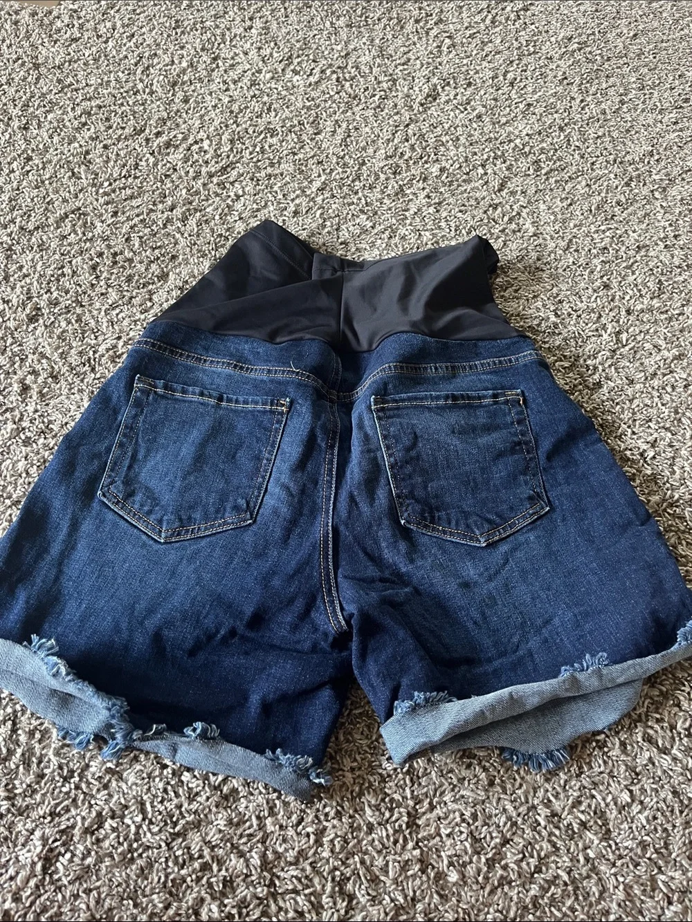 Maternity Dark Blue Denim Shorts